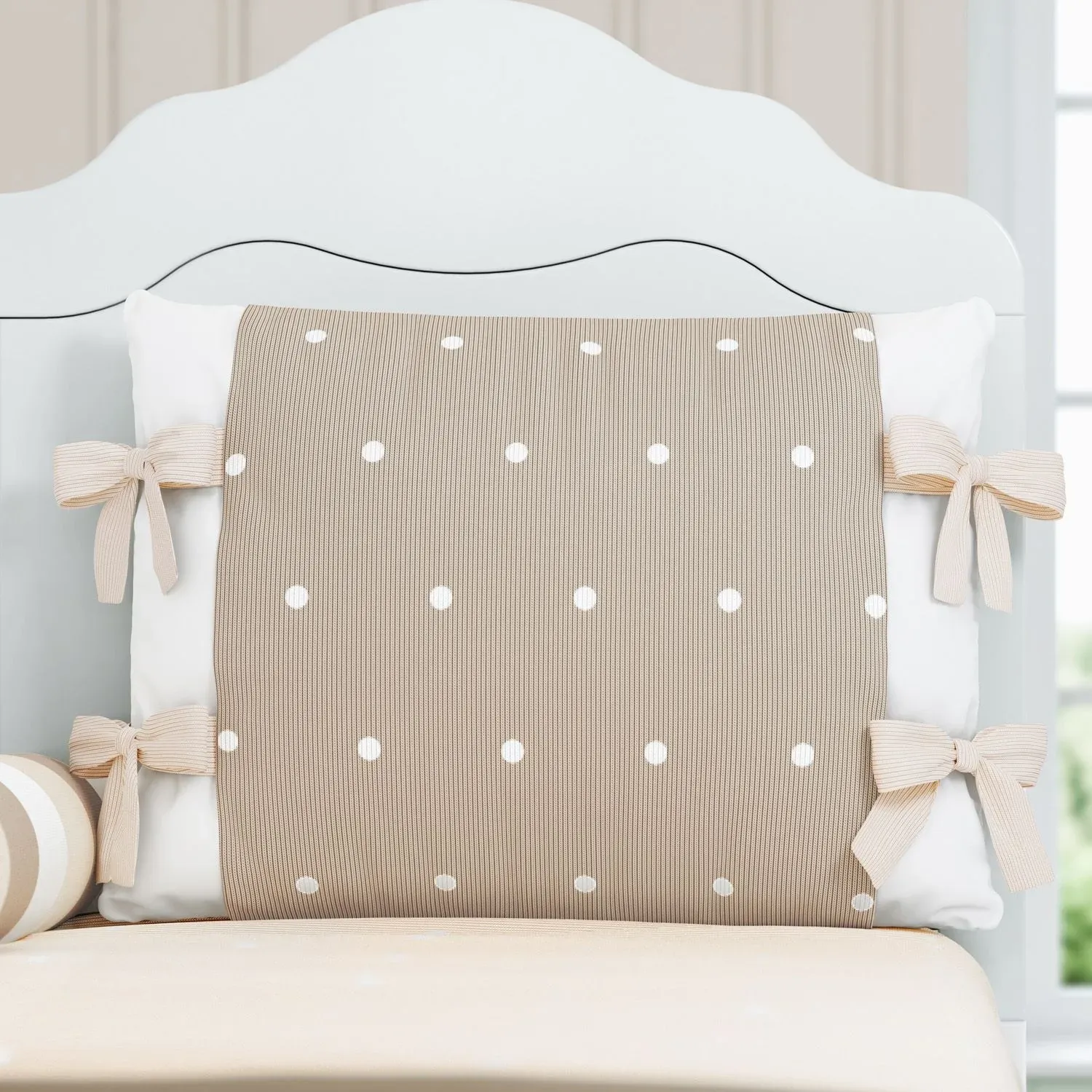 Kit Berço Tricot Poá Bege