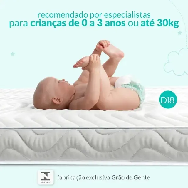 Colchão Berço Americano 130x70x10