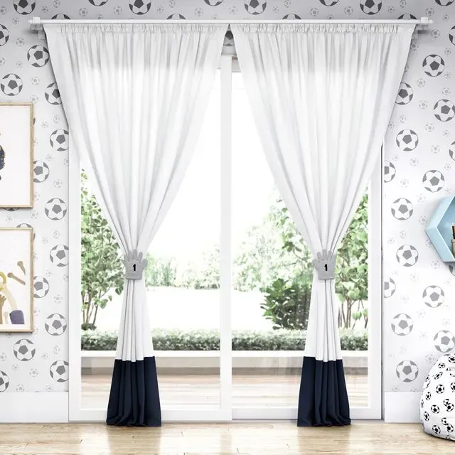 Prendedor de Cortina Luvas de Futebol Cinza