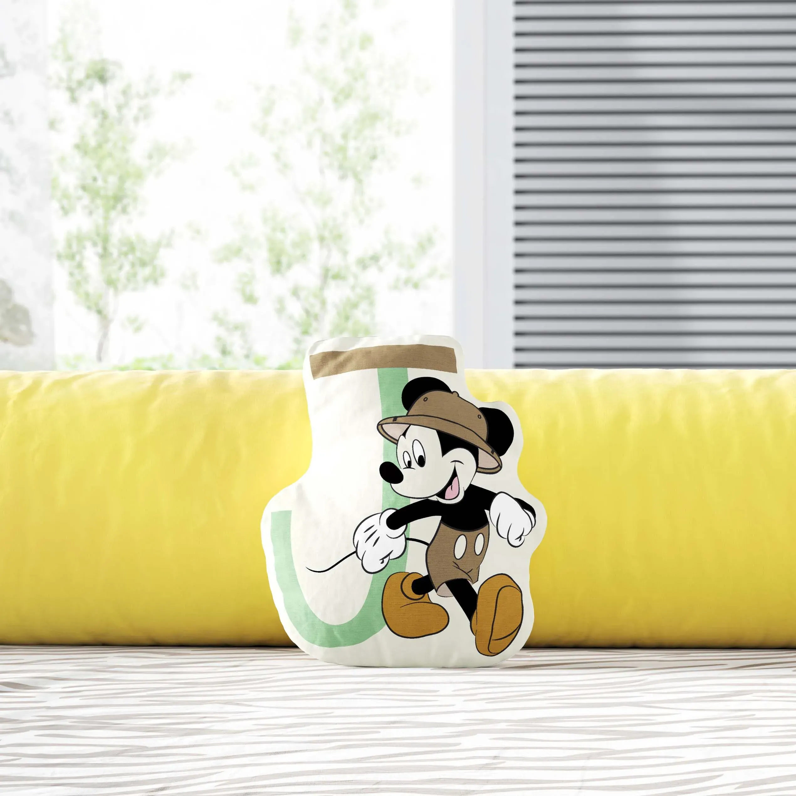 Almofada Mickey Mouse Safári Letra J 20cm