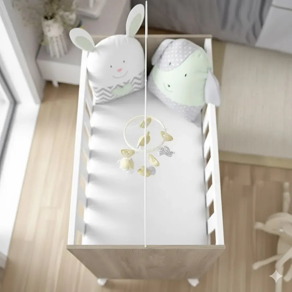 Lençol de Baixo c/ Elástico Mini Berço Branco Microfibra — vista alternativa