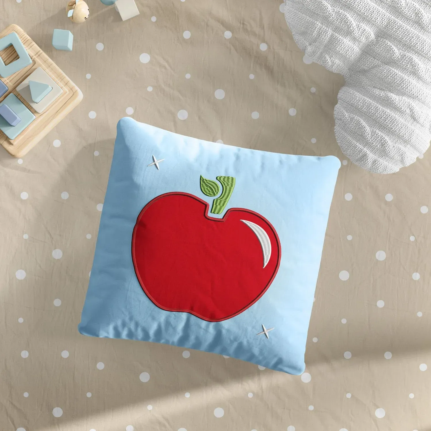 Almofada Quadrada Maçã Vermelha