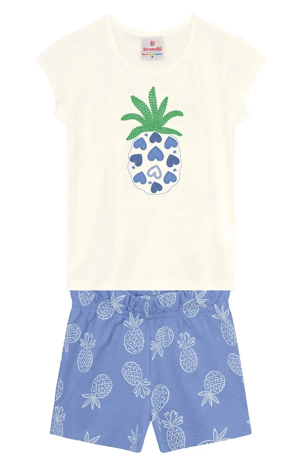 Conjunto Curto Shorts Abacaxi TAM 2 SORTIDOS