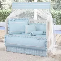 Protetor de Grade para Berço Azul Bebê