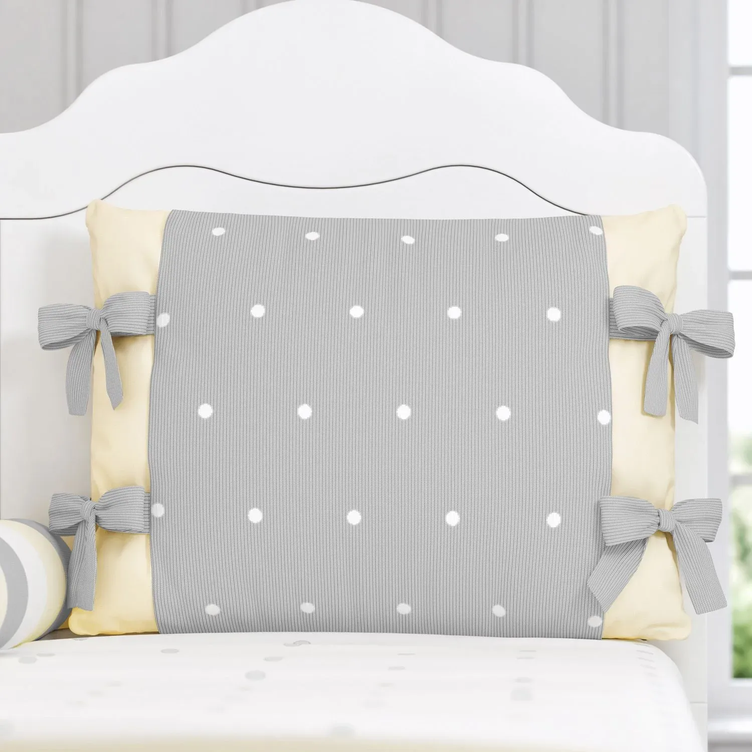 Kit Berço Tricot Poá Amarelo