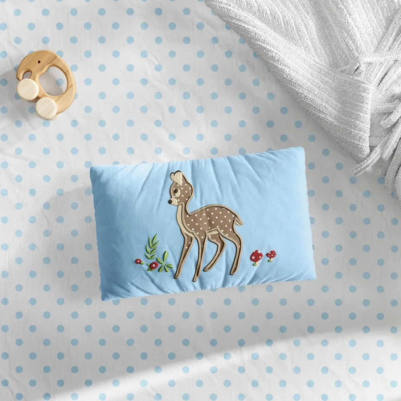 Almofada Retangular Cervo da Floresta Azul