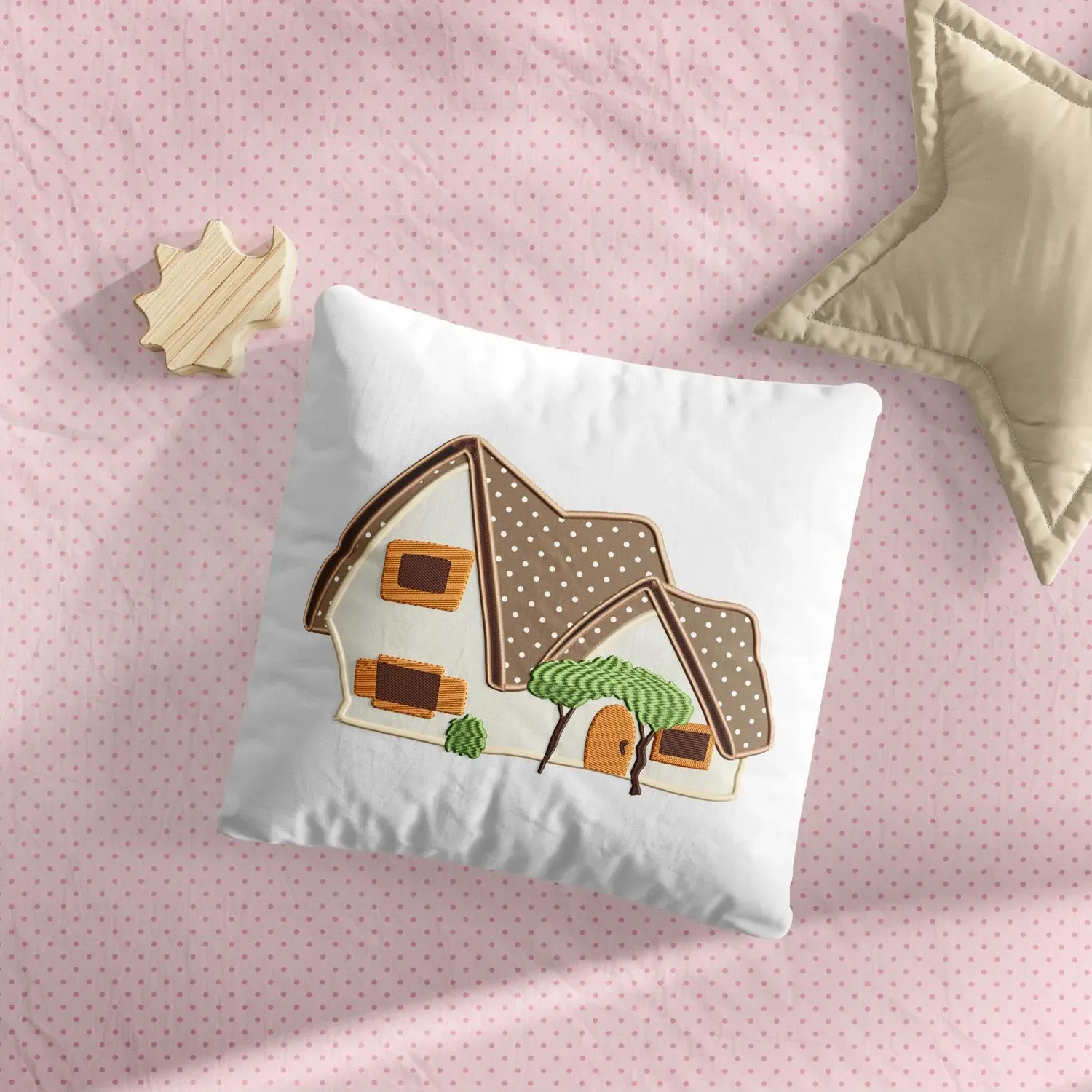 Almofada Quadrada Casa dos Sete Anões