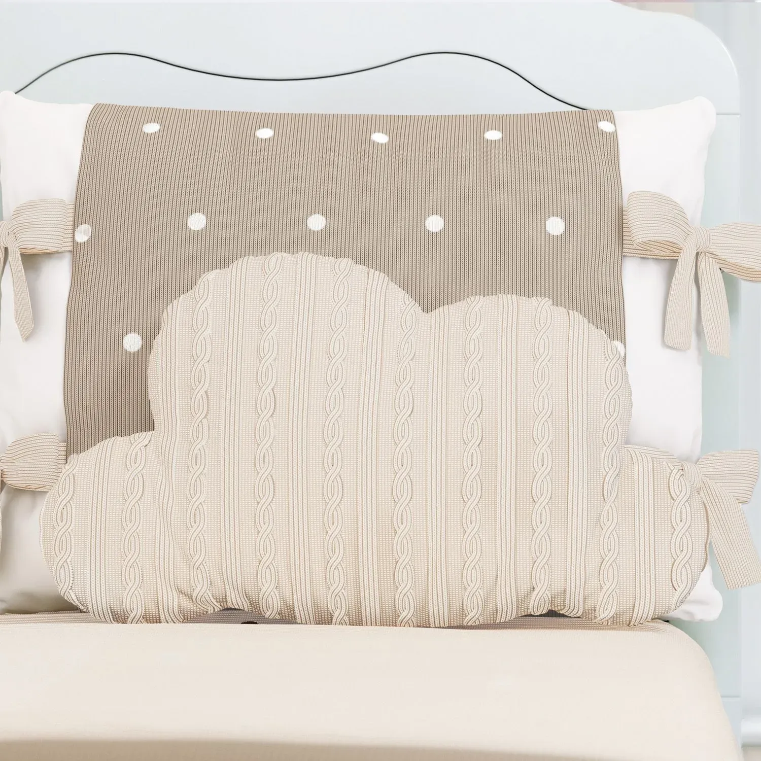 Kit Berço Tricot Poá Bege