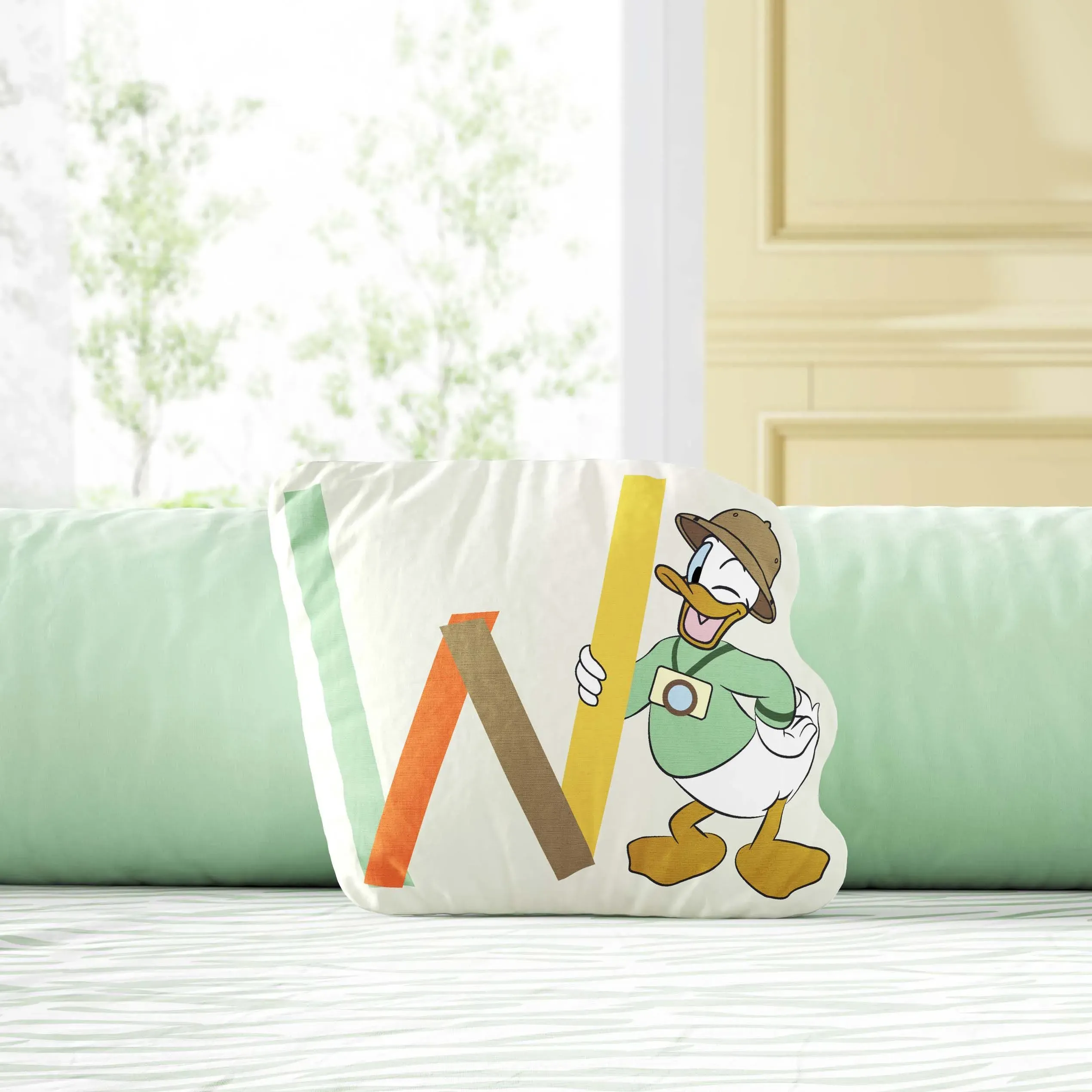 Almofada Pato Donald Safári Letra W 20cm