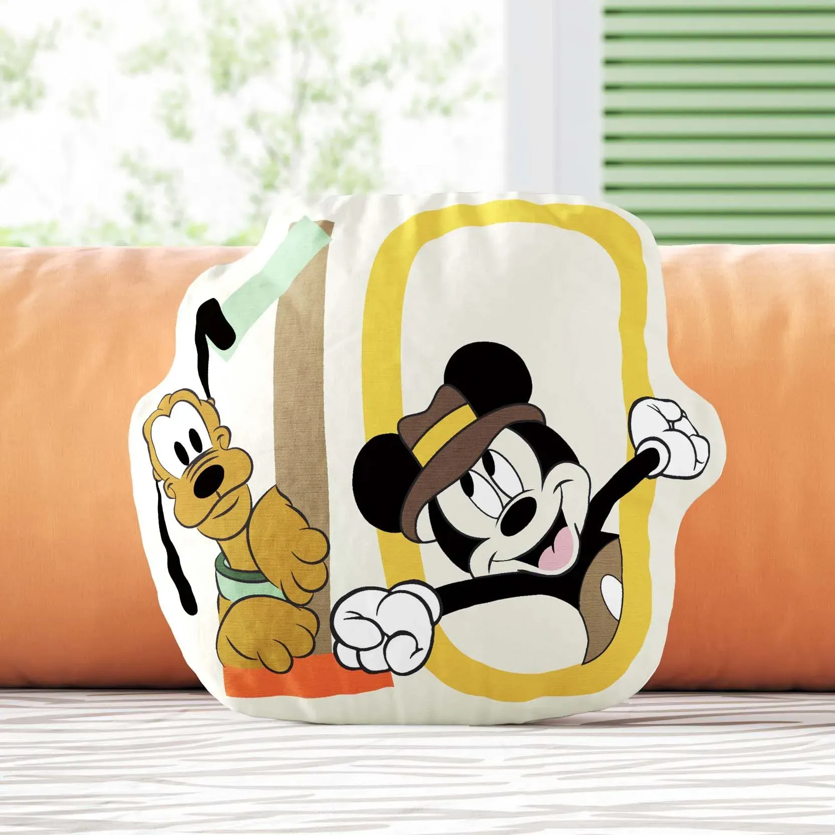 Almofada Mesversário Mickey Mouse e Pluto Safári 10 Meses 20cm