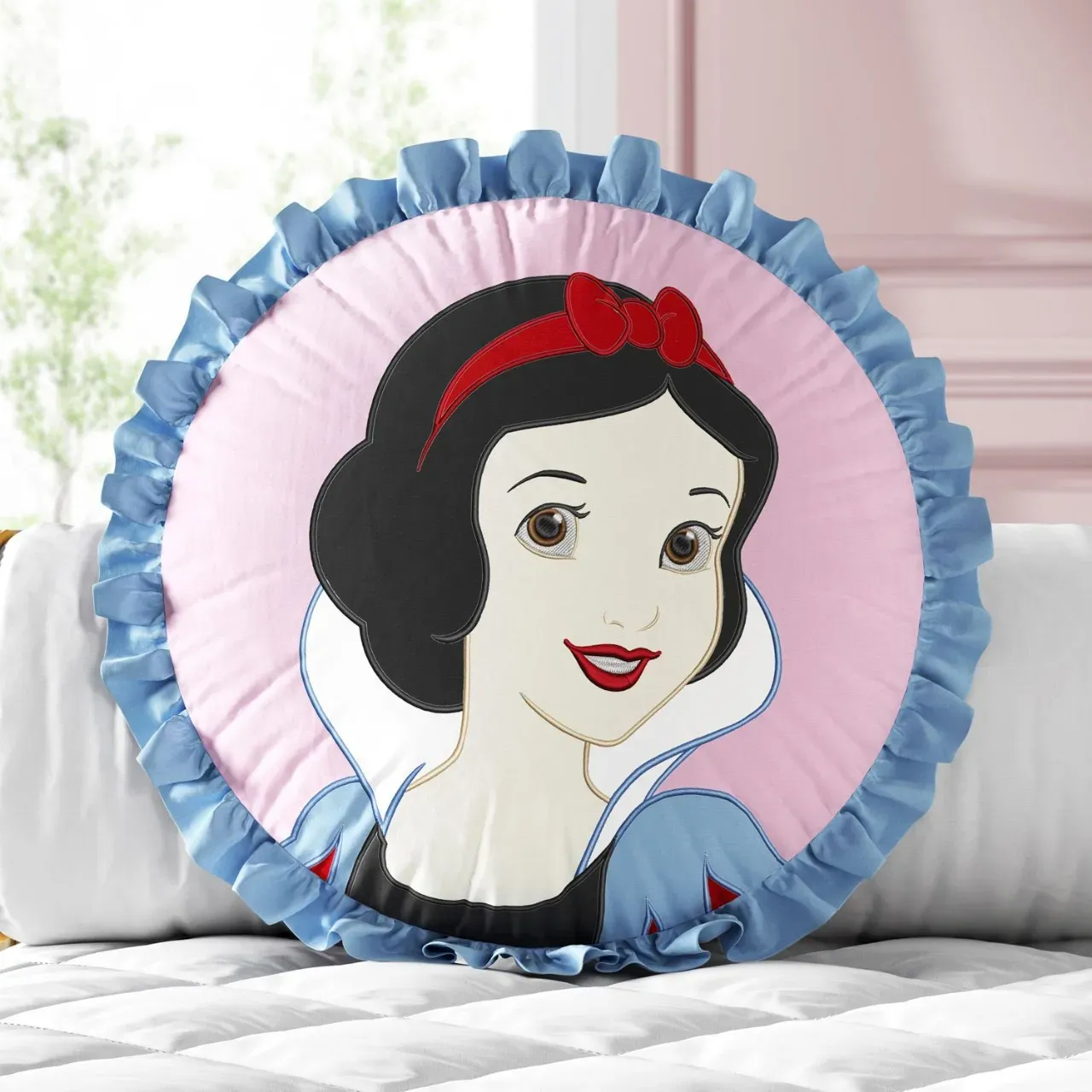 Almofada Redonda Branca de Neve